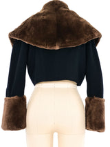 1990s Christian Lacroix Faux Fur Trim Cropped Wool Jacket Jacket arcadeshops.com