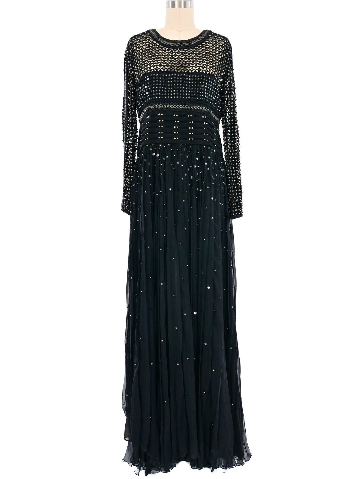 2013 Roberto Cavalli Embellished Chiffon and Suede Dress