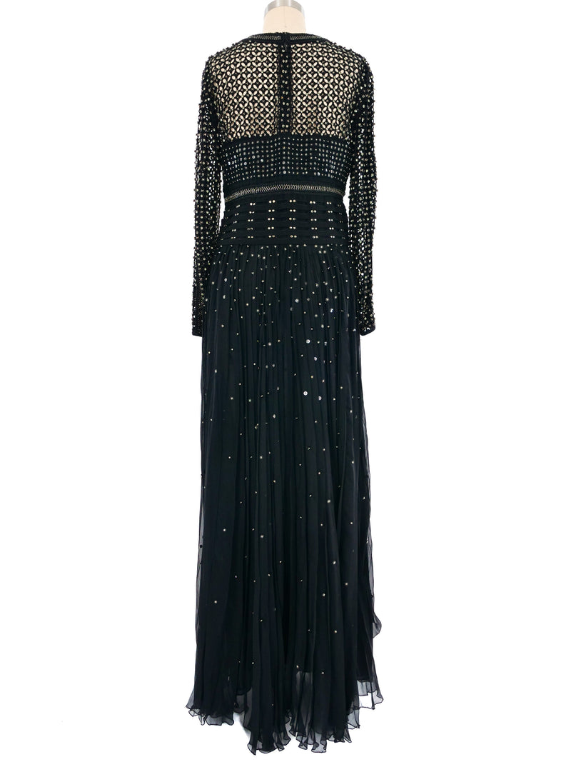 2013 Roberto Cavalli Embellished Chiffon and Suede Dress Dress arcadeshops.com