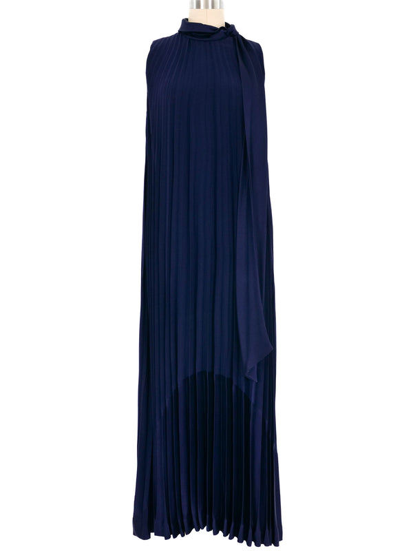 Leo Narducci Navy Pleated Swing Dress Dress arcadeshops.com