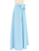 Sky Blue Glitter Palazzo Pants Bottom arcadeshops.com