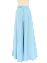 Sky Blue Glitter Palazzo Pants Bottom arcadeshops.com