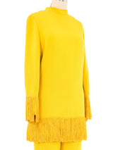 1960s Yellow Fringed Tunic Ensemble Suit arcadeshops.com