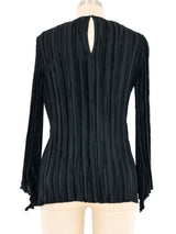 Mary McFadden Black Pleated Top Top arcadeshops.com