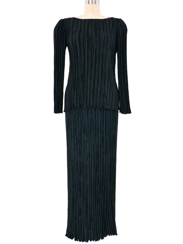 Mary McFadden Black Pleated Ensemble Suit arcadeshops.com