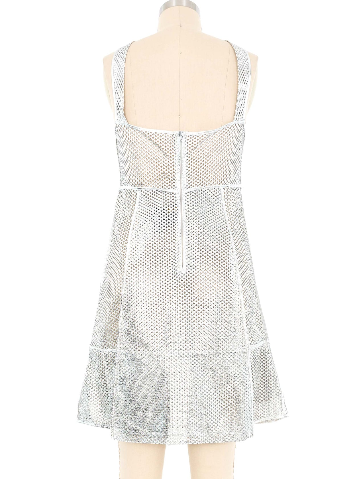 2007 Fendi Perforated Metallic Leather Dress