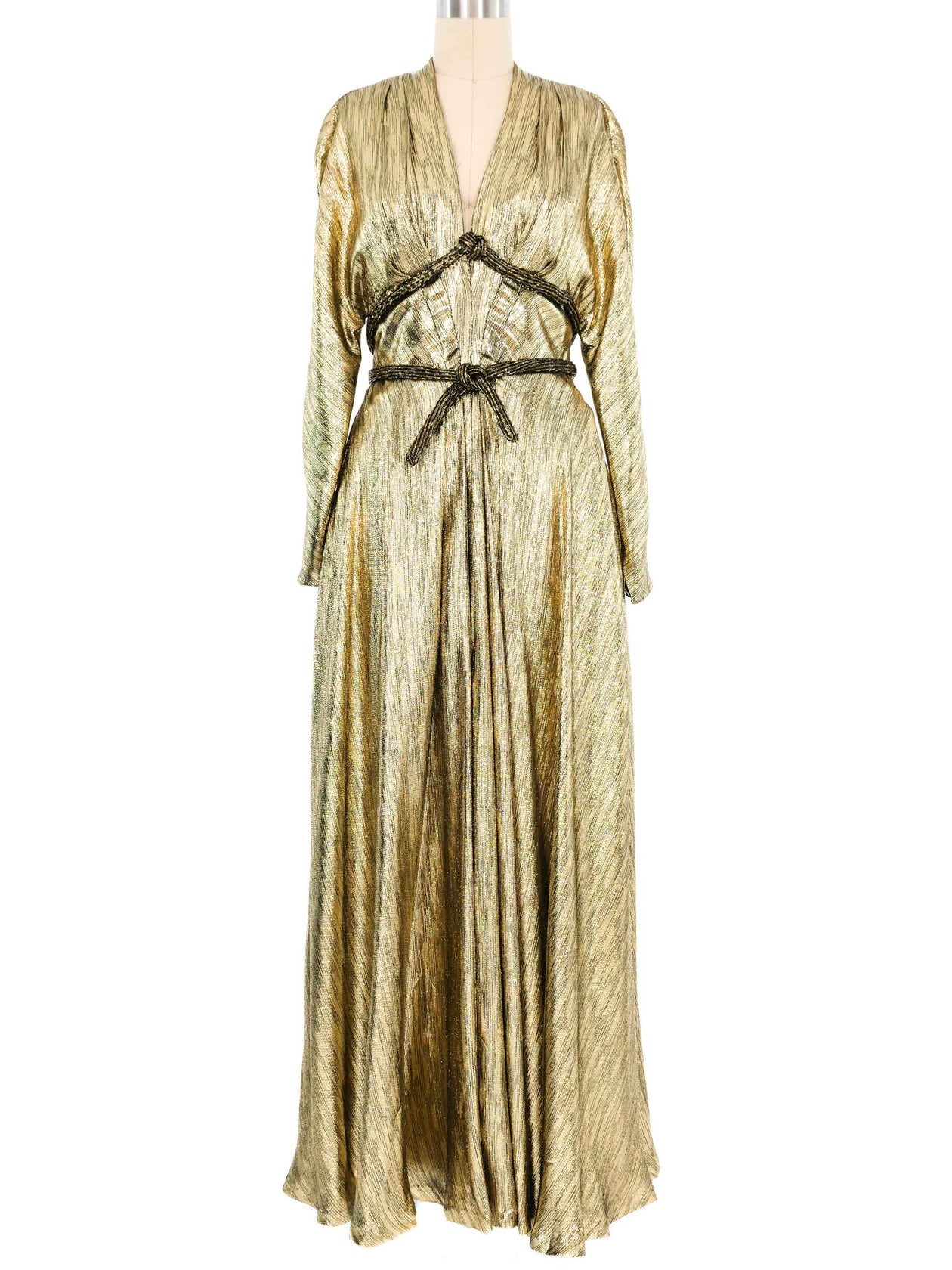 1970s Gold Lame Goddess Gown 1970s Gold Lame Goddess Gown