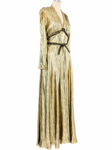 slim fit dress slacks Ramy Brook Chiara Silk Lamé Strapless Maxi Dress in Gold main image 1