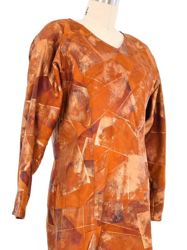 Copper Metallic Suede Dress Dress arcadeshops.com