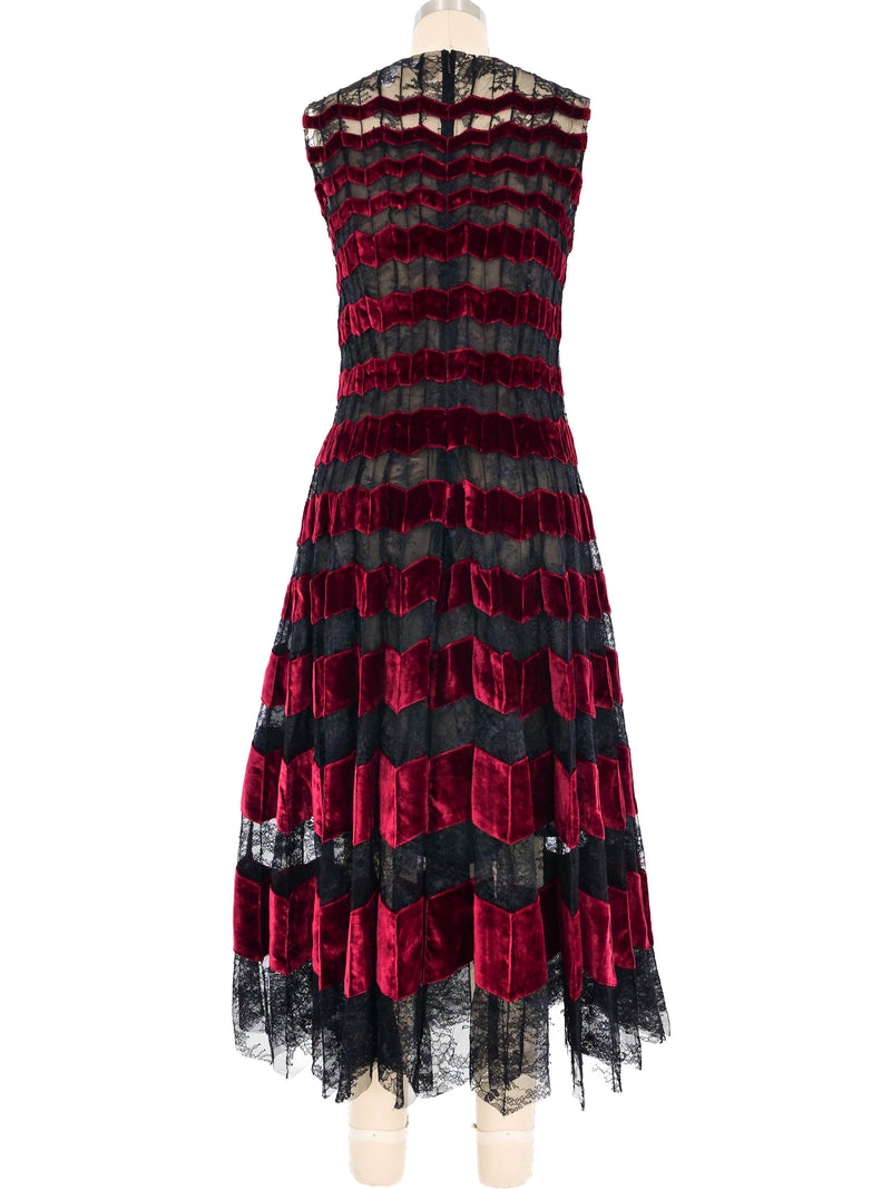 Oscar de la Renta Chevron Lace Dress Dress arcadeshops.com