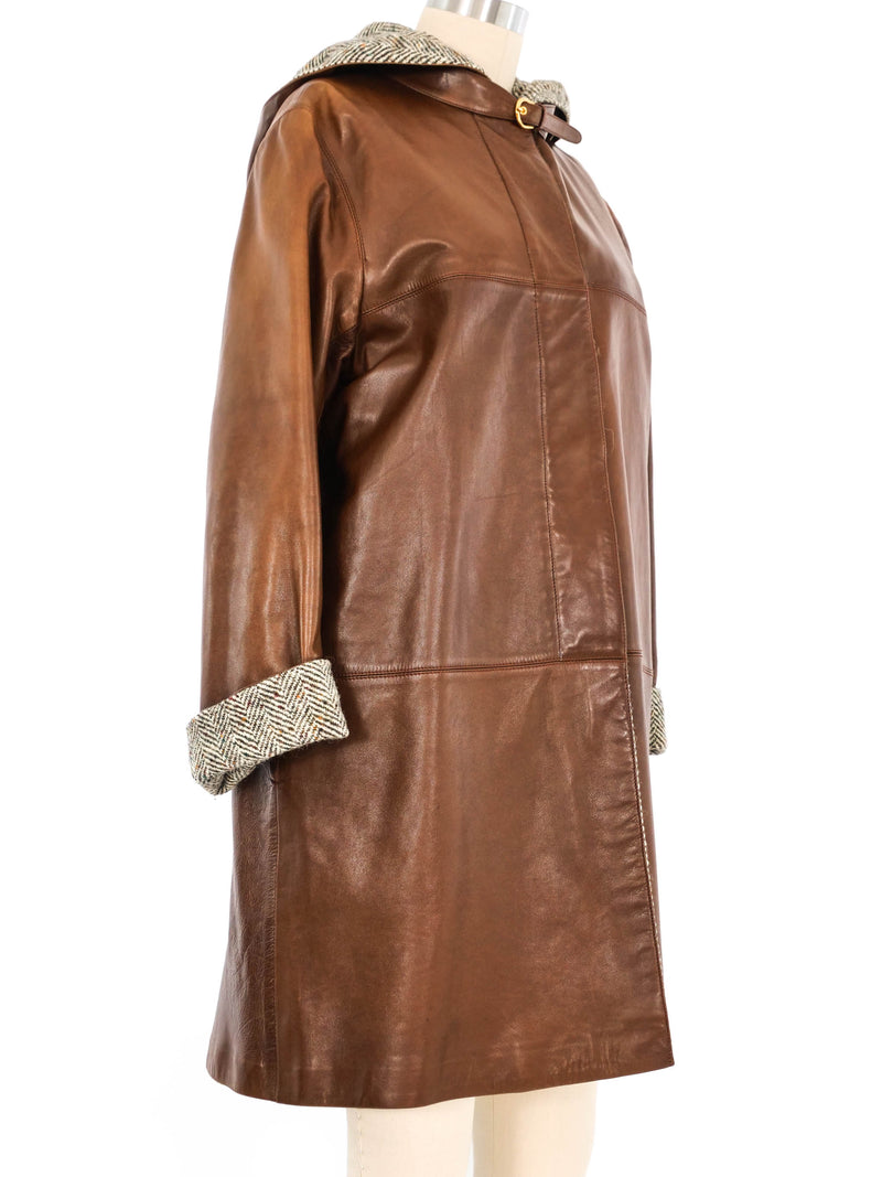 1970s Gucci Caramel Leather Coat Outerwear arcadeshops.com