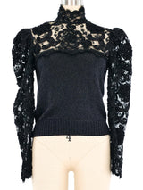 1980s Gucci Lace Accented Sweater Top arcadeshops.com