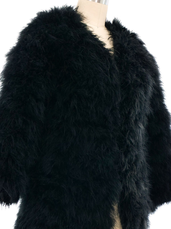 Black Marabou Feather Jacket Jacket arcadeshops.com