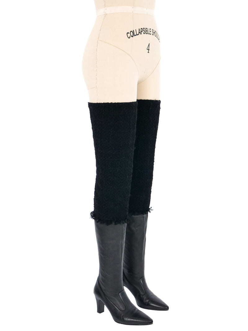 Chanel Thigh High Leather and Tweed Boots, 39 Accessory arcadeshops.com