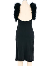 Sonia Rykiel Marabou Trimmed Little Black Dress Dress arcadeshops.com