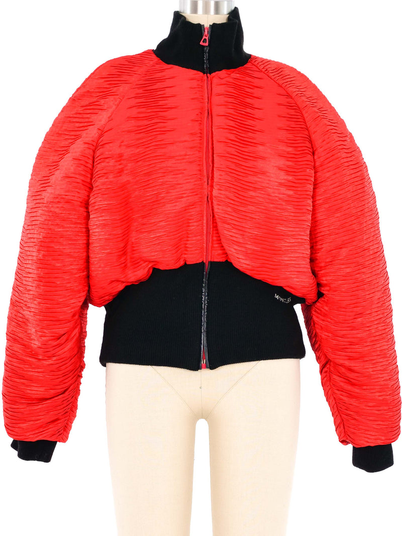 1980s Moncler Pleated Bomber Puffer Coat Outerwear arcadeshops.com