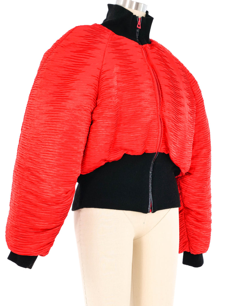 1980s Moncler Pleated Bomber Puffer Coat Outerwear arcadeshops.com