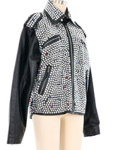 Dice Rules Crystal Studded Leather Jacket Jacket arcadeshops.com