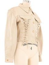 Jean Paul Gaultier Laced Detail Denim Jacket Jacket arcadeshops.com