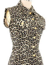 Jean Paul Gaultier Leopard Laced Denim Sleeveless Jacket Jacket arcadeshops.com