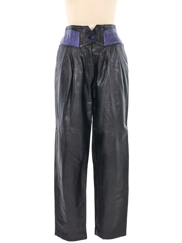 Belted Waist Leather Pants Jacket arcadeshops.com