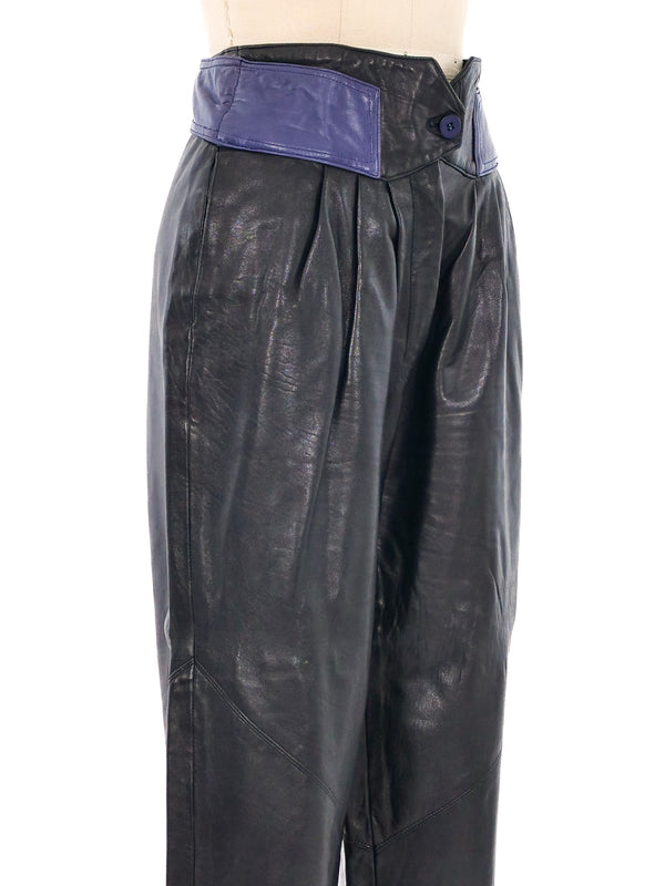 Belted Waist Leather Pants Jacket arcadeshops.com