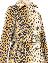 1960s Faux Cheetah Belted Coat Jacket arcadeshops.com