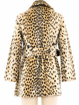 1960s Faux Cheetah Belted Coat Jacket arcadeshops.com