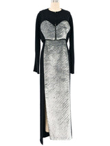 Geoffrey Beene Metallic Silver Accented Gown Ensemble Dress arcadeshops.com