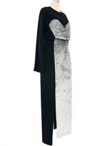 Geoffrey Beene Metallic Silver Accented Gown Ensemble Dress arcadeshops.com