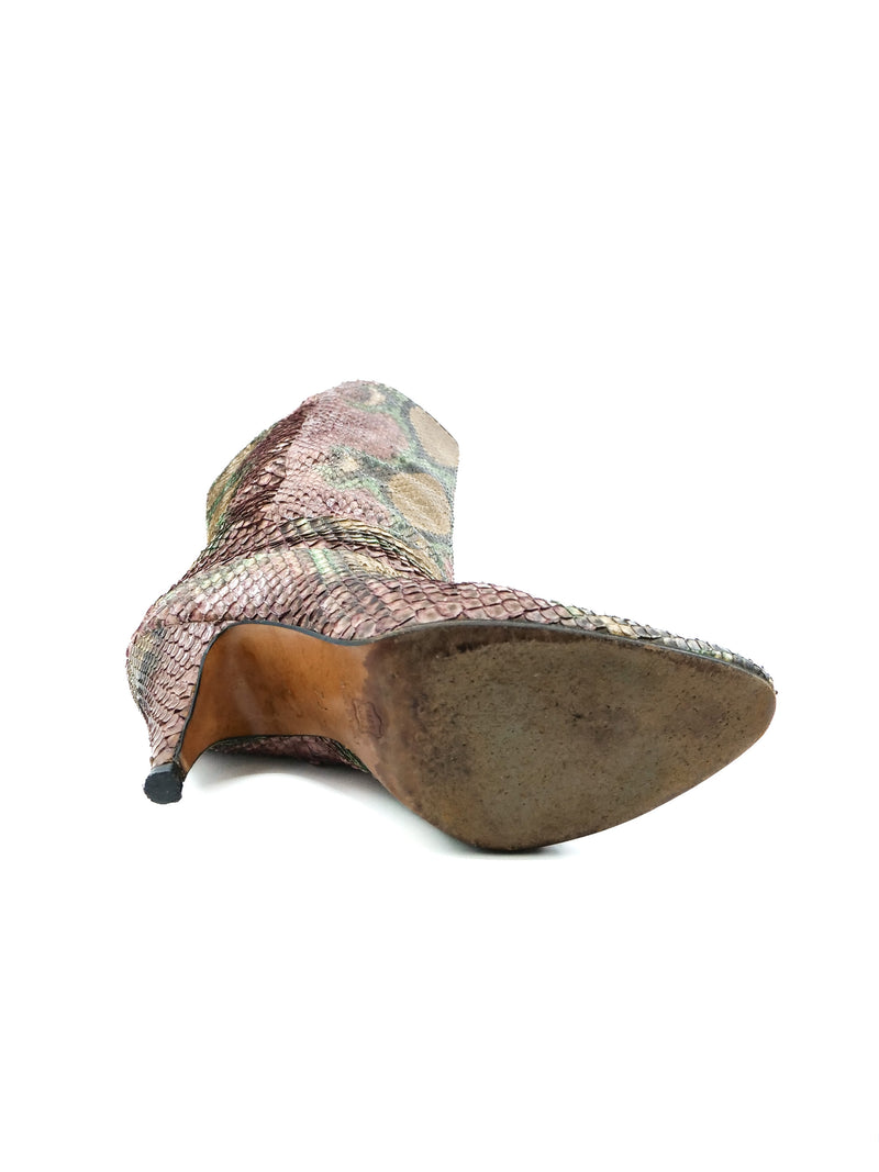 Multicolor Snakeskin Heeled Boots, 7.5 Accessory arcadeshops.com
