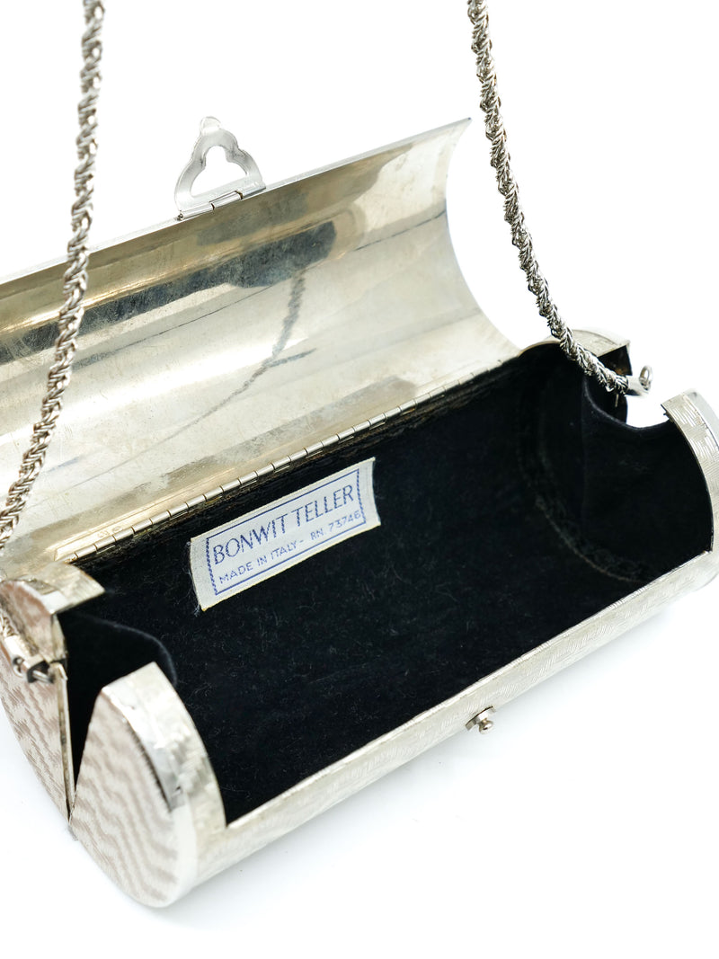 Etched Silvertone Barrel Bag Accessory arcadeshops.com