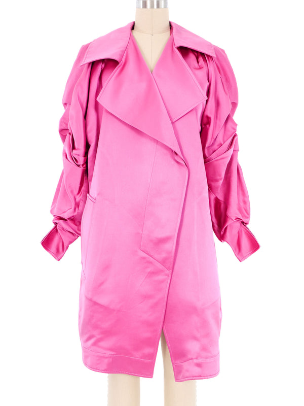 Claude Montana Pink Satin Bubble Coat Jacket arcadeshops.com