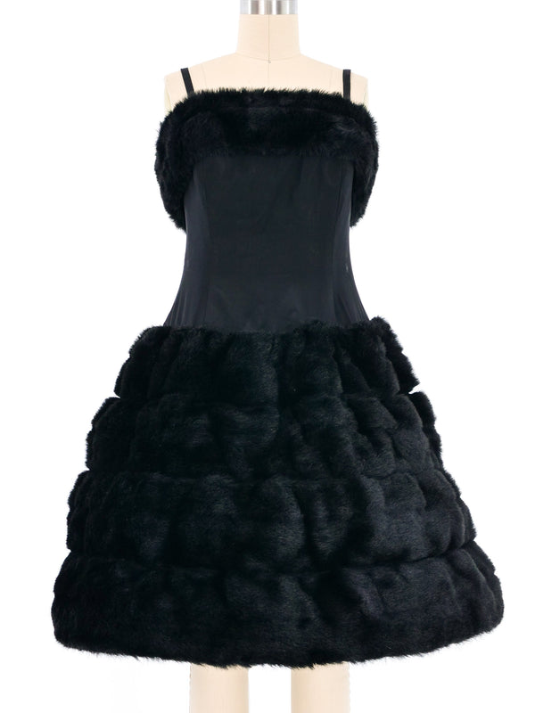 Faux Fur Accented Hoop Dress Dress arcadeshops.com