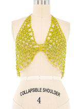 Chartreuse Beaded Halter Bra Top arcadeshops.com