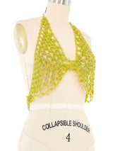 Chartreuse Beaded Halter Bra Top arcadeshops.com