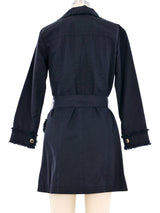 Chanel Fringed Trim Trench Coat Jacket arcadeshops.com