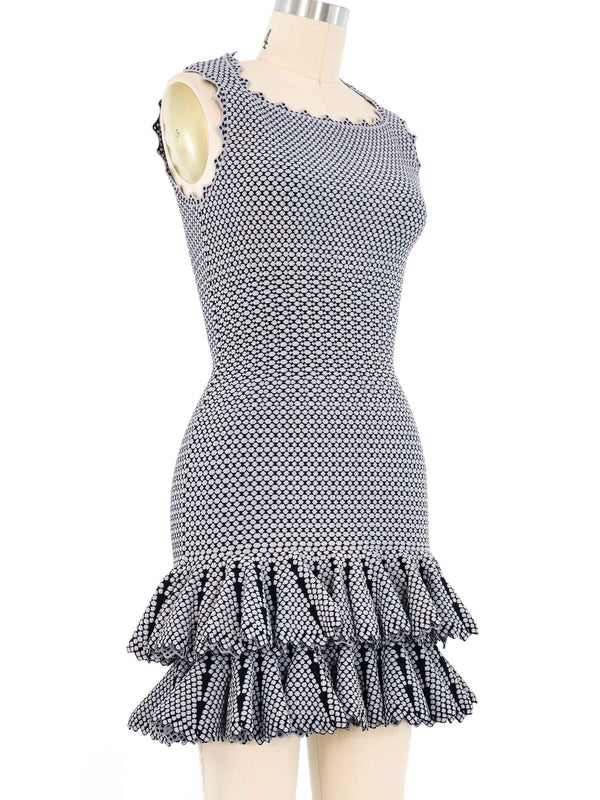 Alaia Knit Ruffle Mini Dress Dress arcadeshops.com