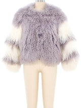 Grey Cropped Fur Jacket Jacket arcadeshops.com