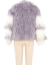 Grey Cropped Fur Jacket Jacket arcadeshops.com