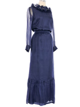 Givenchy Navy Silk Skirt Ensemble Suit arcadeshops.com