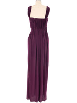 Donna Karan Eggplant Ruched Gown Dress arcadeshops.com