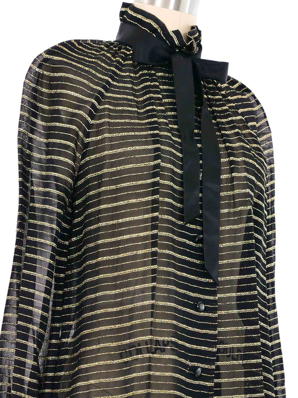 1980s Givenchy Sheer Lurex Blouse Top arcadeshops.com