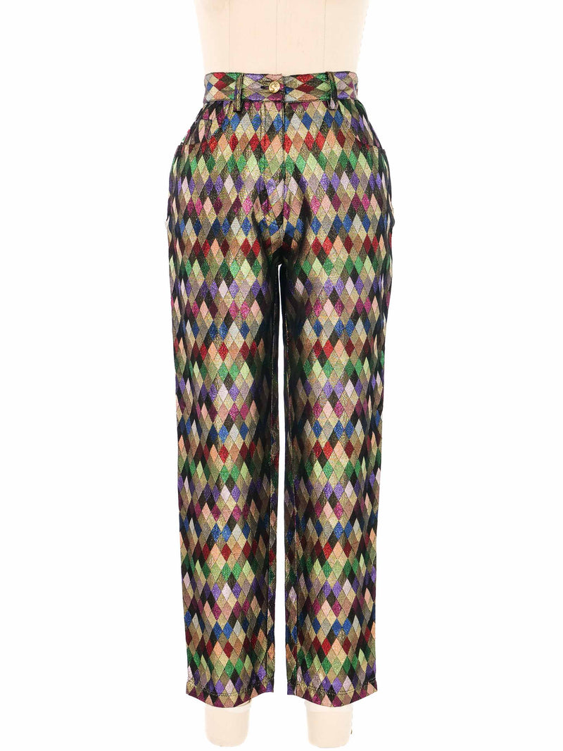 Moschino Metallic Harlequin Brocade Pants Bottom arcadeshops.com