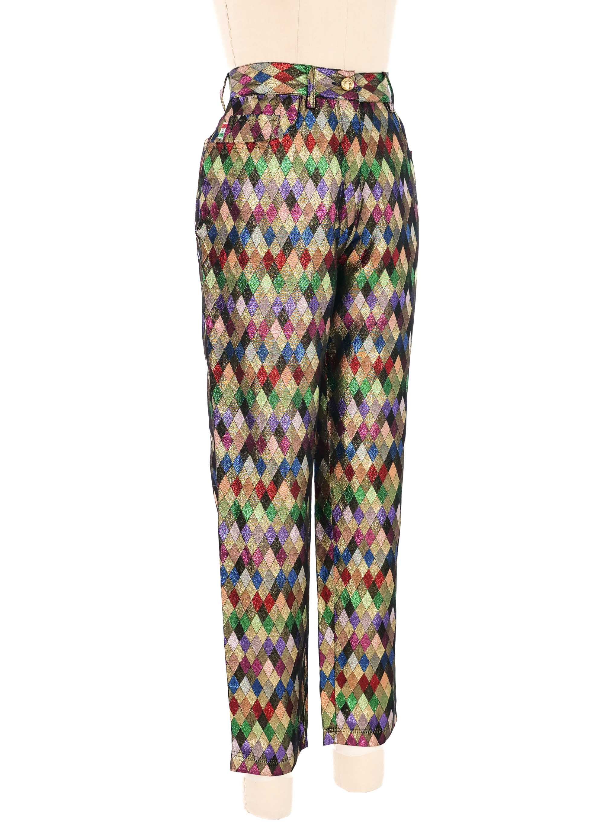 【送料&関税込】Moschino Baroque Furnishing Pants Moschino Metallic Harlequin Brocade Pants