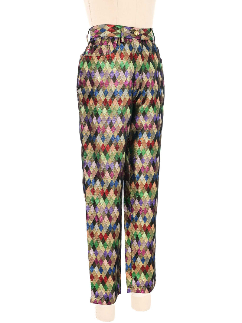 Moschino Metallic Harlequin Brocade Pants Bottom arcadeshops.com