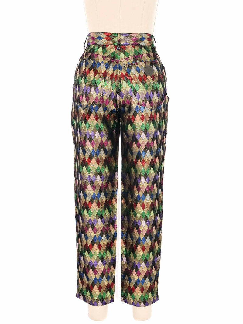 Moschino Metallic Harlequin Brocade Pants Bottom arcadeshops.com