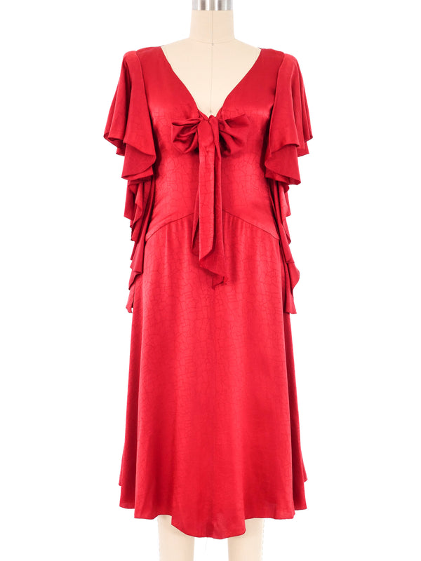Holly's Harp Red Silk Ruffle Dress Dress arcadeshops.com