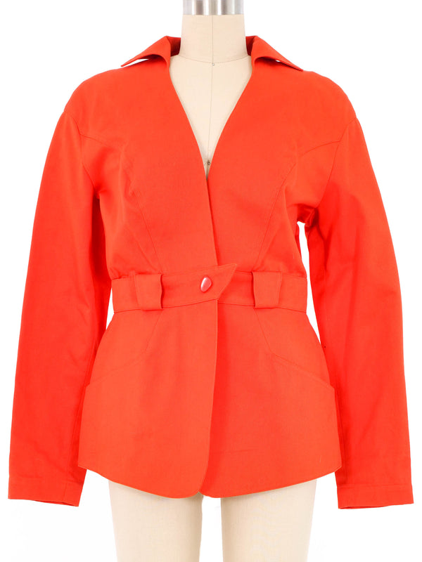 Thierry Mugler Orange Canvas Jacket Jacket arcadeshops.com