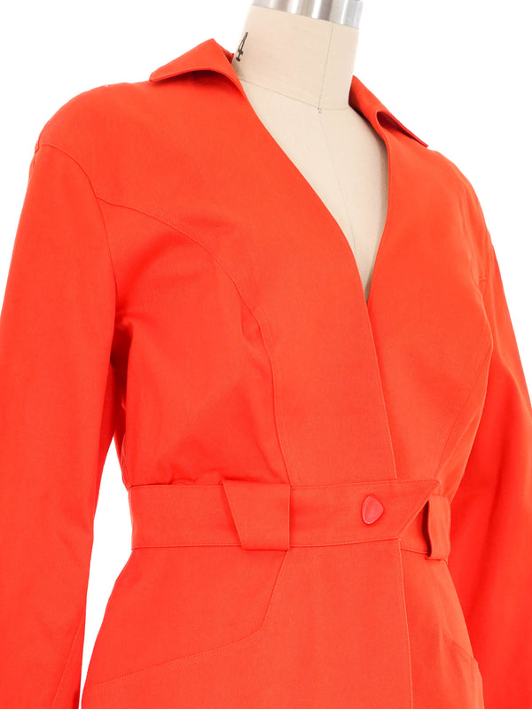 Thierry Mugler Orange Canvas Jacket Jacket arcadeshops.com